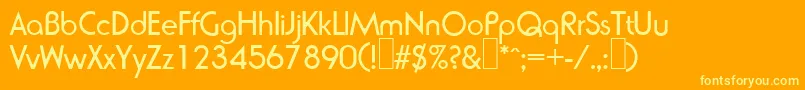 R791DecoRegular Font – Yellow Fonts on Orange Background