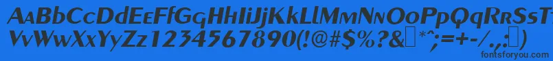 Czcionka GreyhoundBolditalic – czarne czcionki na niebieskim tle