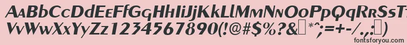 Fonte GreyhoundBolditalic – fontes pretas em um fundo rosa