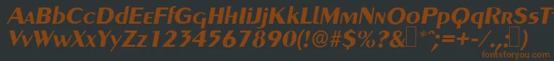 GreyhoundBolditalic-Schriftart – Braune Schriften auf schwarzem Hintergrund