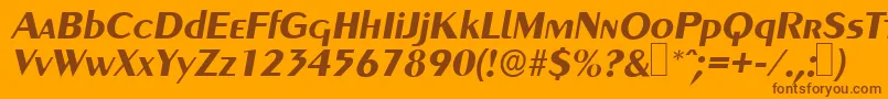 Шрифт GreyhoundBolditalic – коричневые шрифты на оранжевом фоне