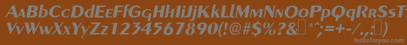 フォントGreyhoundBolditalic – 茶色の背景に灰色の文字