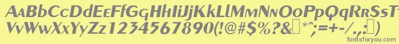 フォントGreyhoundBolditalic – 黄色の背景に灰色の文字
