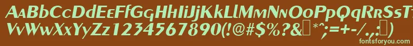 GreyhoundBolditalic-fontti – vihreät fontit ruskealla taustalla