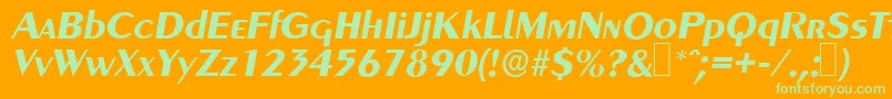 GreyhoundBolditalic Font – Green Fonts on Orange Background