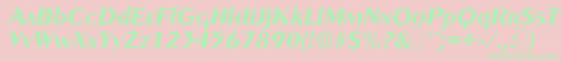 GreyhoundBolditalic Font – Green Fonts on Pink Background