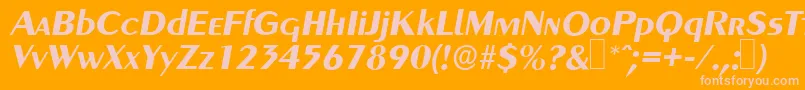 Шрифт GreyhoundBolditalic – розовые шрифты на оранжевом фоне