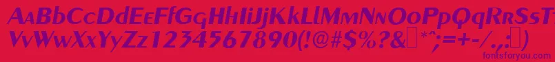 GreyhoundBolditalic Font – Purple Fonts on Red Background
