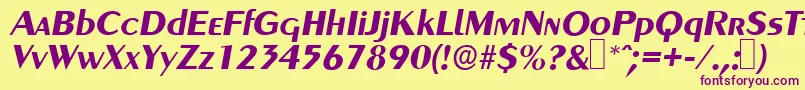 GreyhoundBolditalic Font – Purple Fonts on Yellow Background