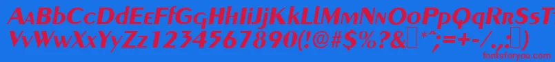 フォントGreyhoundBolditalic – 赤い文字の青い背景