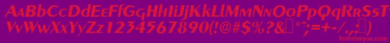 フォントGreyhoundBolditalic – 紫の背景に赤い文字