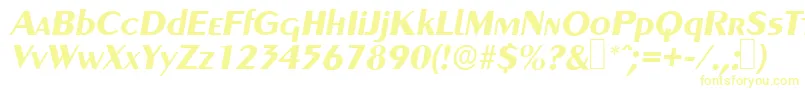 GreyhoundBolditalic Font – Yellow Fonts on White Background