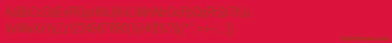 フォントHelveticaCondencedNormalRegular – 赤い背景に茶色の文字