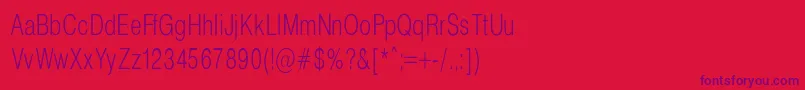 HelveticaCondencedNormalRegular Font – Purple Fonts on Red Background