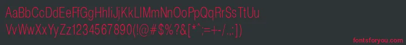 HelveticaCondencedNormalRegular Font – Red Fonts on Black Background