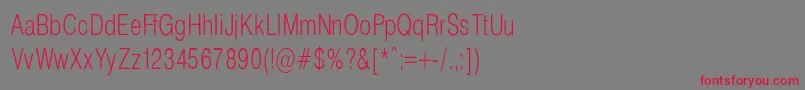 HelveticaCondencedNormalRegular Font – Red Fonts on Gray Background