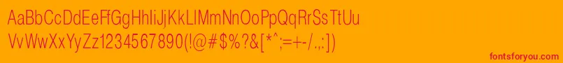 Шрифт HelveticaCondencedNormalRegular – красные шрифты на оранжевом фоне