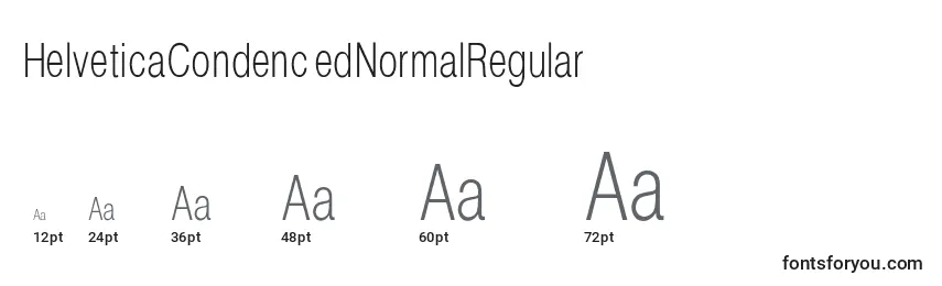 Размеры шрифта HelveticaCondencedNormalRegular