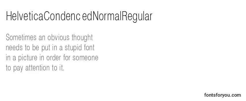 HelveticaCondencedNormalRegular Font