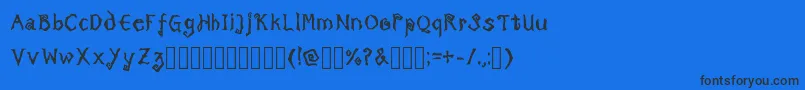 フォントTricktreatsleepBoldRegular – 黒い文字の青い背景