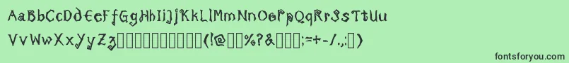 フォントTricktreatsleepBoldRegular – 緑の背景に黒い文字