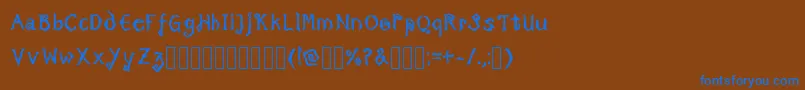 TricktreatsleepBoldRegular Font – Blue Fonts on Brown Background