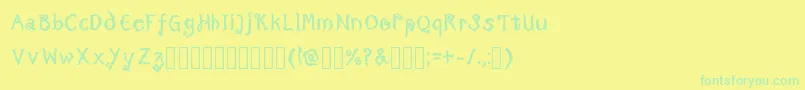 TricktreatsleepBoldRegular-Schriftart – Grüne Schriften auf gelbem Hintergrund