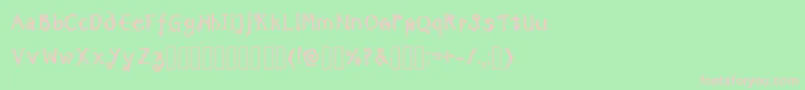 TricktreatsleepBoldRegular-fontti – vaaleanpunaiset fontit vihreällä taustalla