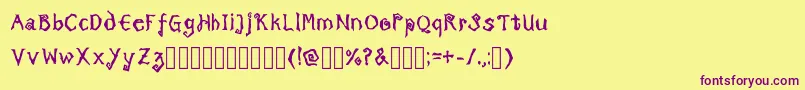 TricktreatsleepBoldRegular Font – Purple Fonts on Yellow Background