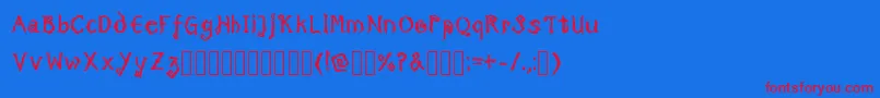 TricktreatsleepBoldRegular Font – Red Fonts on Blue Background