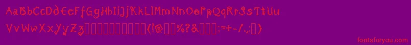 TricktreatsleepBoldRegular Font – Red Fonts on Purple Background