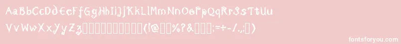 TricktreatsleepBoldRegular-fontti – valkoiset fontit vaaleanpunaisella taustalla