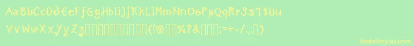TricktreatsleepBoldRegular-fontti – keltaiset fontit vihreällä taustalla