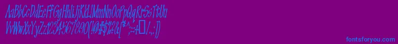 Omegaoldface-fontti – siniset fontit violetilla taustalla