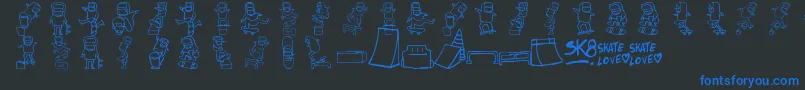 Skatelove2 Font – Blue Fonts on Black Background
