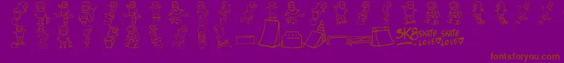 Police Skatelove2 – polices brunes sur fond violet