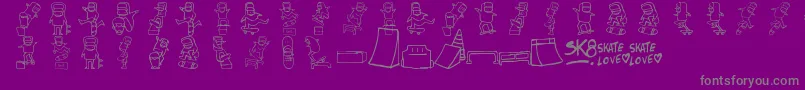 Skatelove2 Font – Gray Fonts on Purple Background