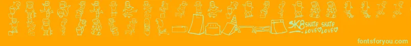 Skatelove2 Font – Green Fonts on Orange Background