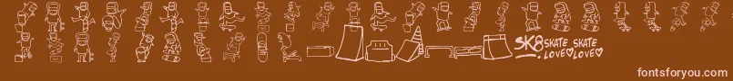 Skatelove2-Schriftart – Rosa Schriften auf braunem Hintergrund