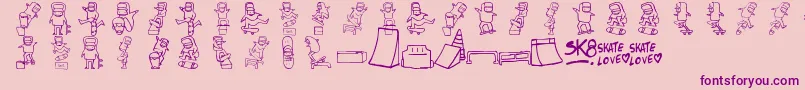 Skatelove2 Font – Purple Fonts on Pink Background