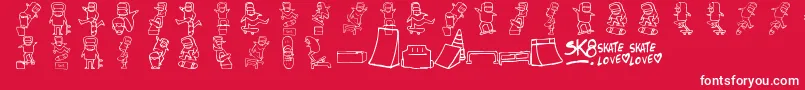 Skatelove2フォントについての詳細 フォントSkatelove2 – 赤い背景に白い文字