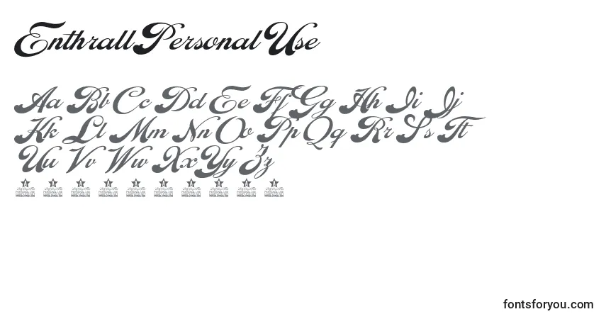 Schriftart EnthrallPersonalUse – Alphabet, Zahlen, spezielle Symbole