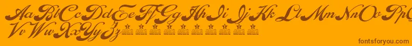 EnthrallPersonalUse-Schriftart – Braune Schriften auf orangefarbenem Hintergrund
