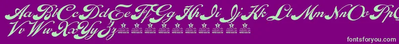 Fonte EnthrallPersonalUse – fontes verdes em um fundo violeta