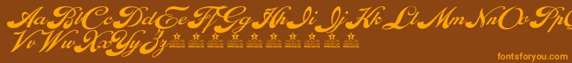 EnthrallPersonalUse-Schriftart – Orangefarbene Schriften auf braunem Hintergrund