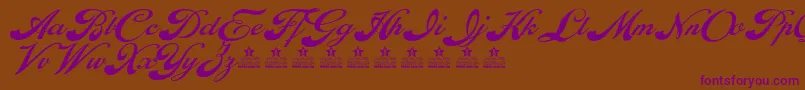 EnthrallPersonalUse-fontti – violetit fontit ruskealla taustalla