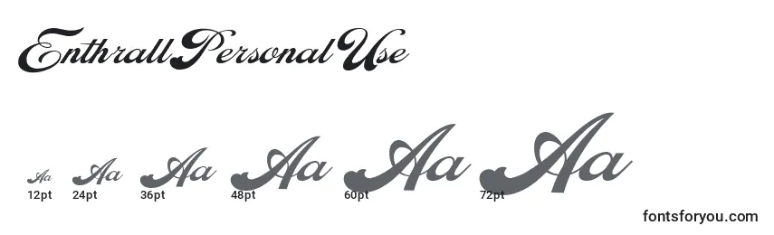 EnthrallPersonalUse Font Sizes