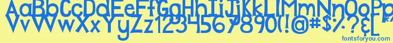 DjbPlayMistyForMe Font – Blue Fonts on Yellow Background