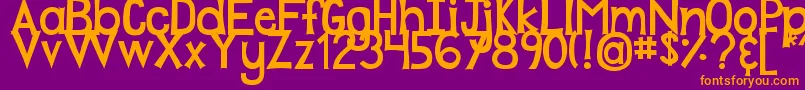 フォントDjbPlayMistyForMe – 紫色の背景にオレンジのフォント