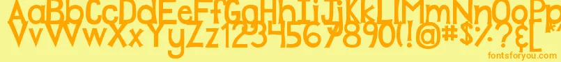 DjbPlayMistyForMe Font – Orange Fonts on Yellow Background